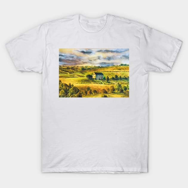 House on the hill, illustration T-Shirt by ShiningLightGallery